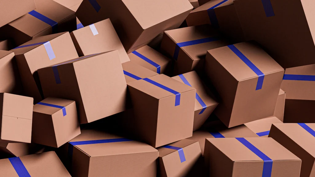 Cajas de pedidos listas para envío de una tienda online